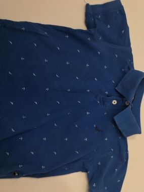Nautica Boys Blue Polo with Anchor Print